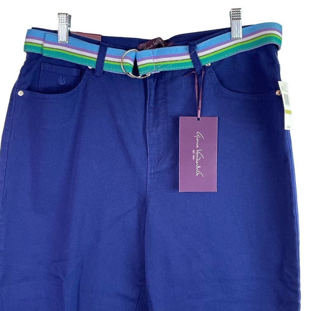Gloria Vanderbilt Amanda Capri Jeans Blue Pants Cuffed Size 14 - Picture 3 of 10
